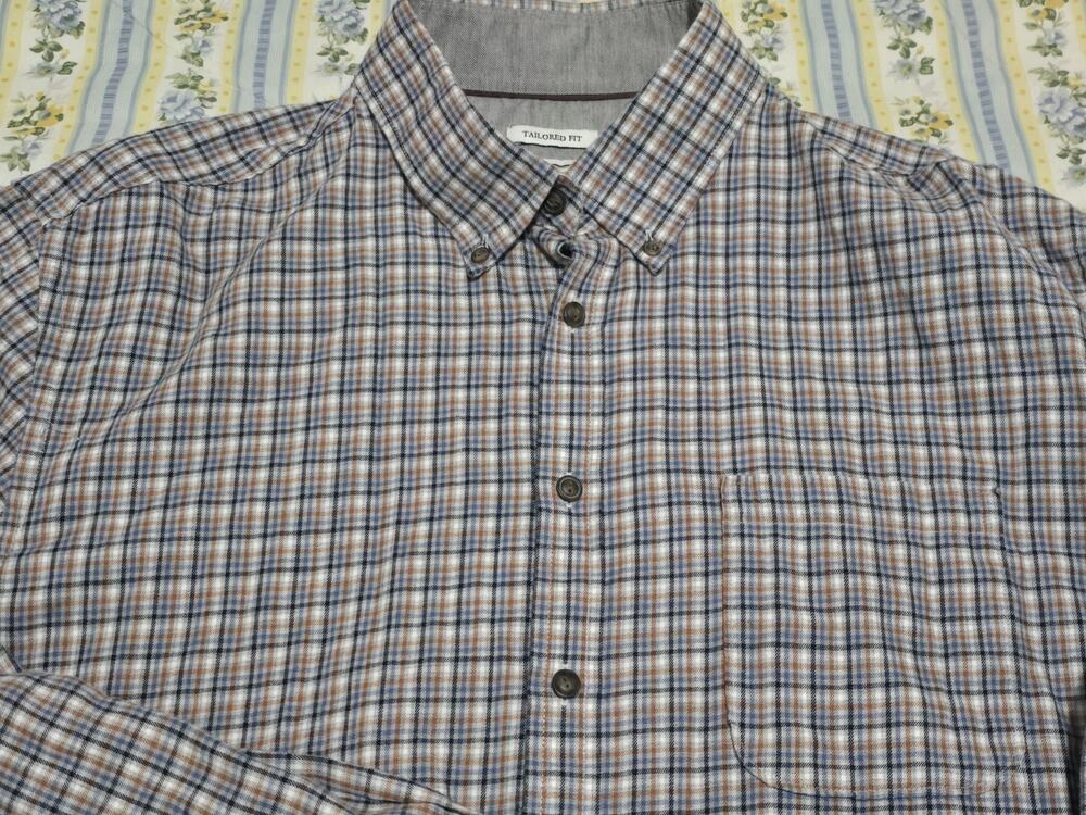 Jos A Bank 1905 Men's Tailored Fit Dress Shirt Plaid XL
